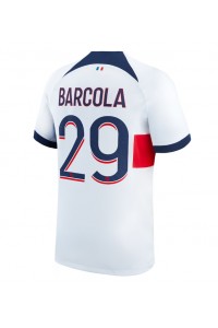 Paris Saint-Germain Bradley Barcola #29 Jalkapallovaatteet Vieraspaita 2023-24 Lyhythihainen